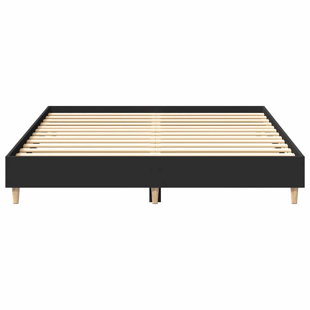 Cadre de lit sans matelas noir 150x200 cm bois d'ingénierie - XIOS