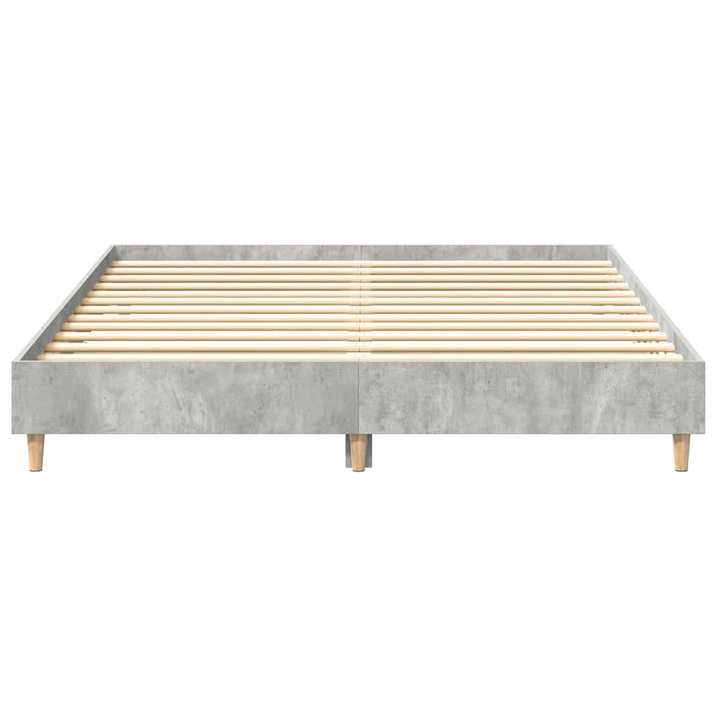 Cadre de lit sans matelas gris béton 150x200 cm bois ingénierie - XIOS