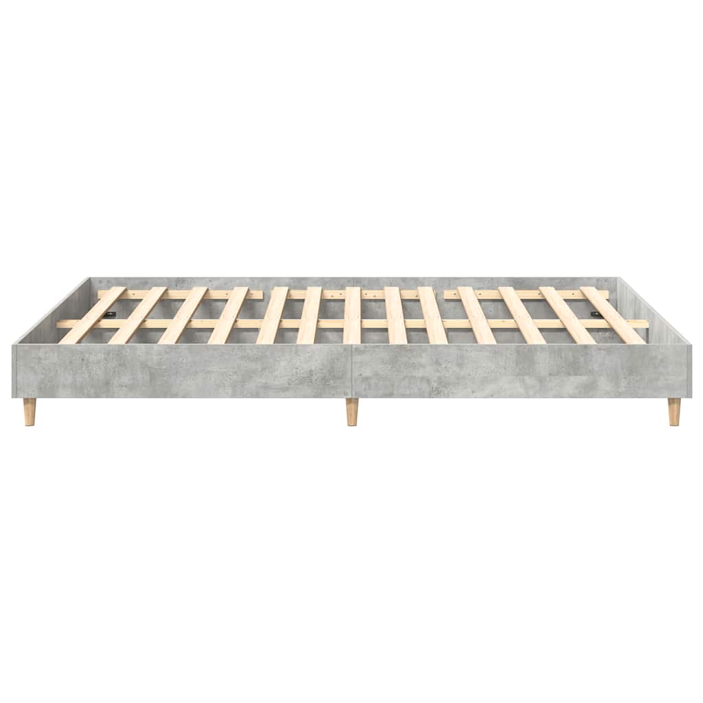 Cadre de lit sans matelas gris béton 150x200 cm bois ingénierie - XIOS