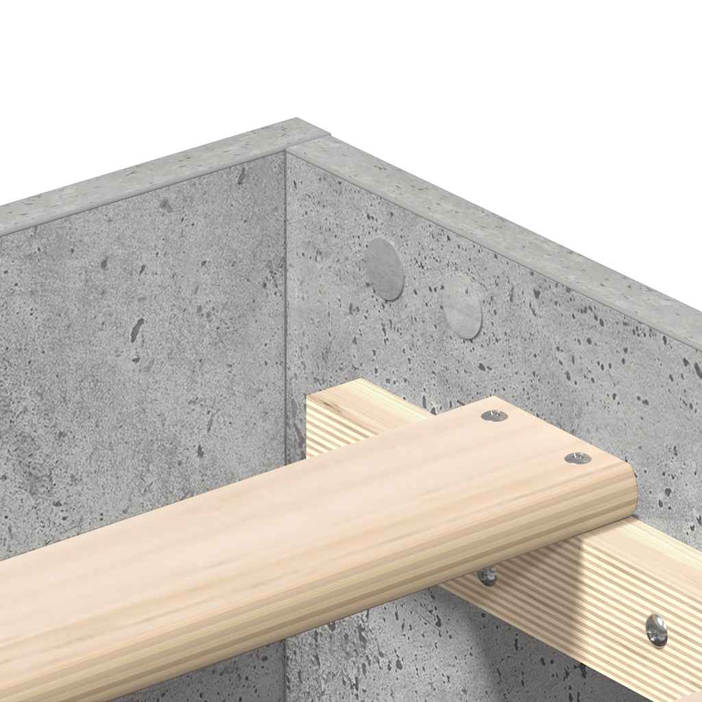 Cadre de lit sans matelas gris béton 150x200 cm bois ingénierie - XIOS