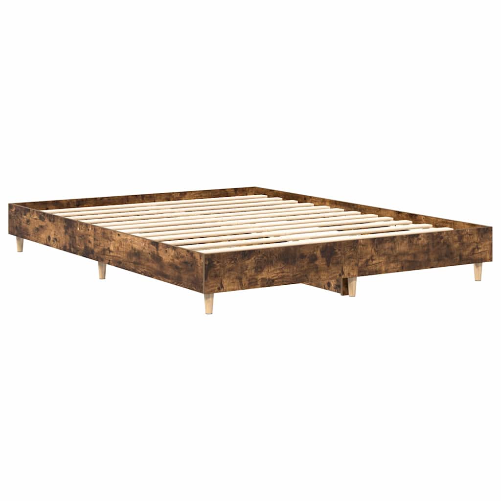 Cadre de lit sans matelas chêne fumé 150x200 cm bois ingénierie - XIOS