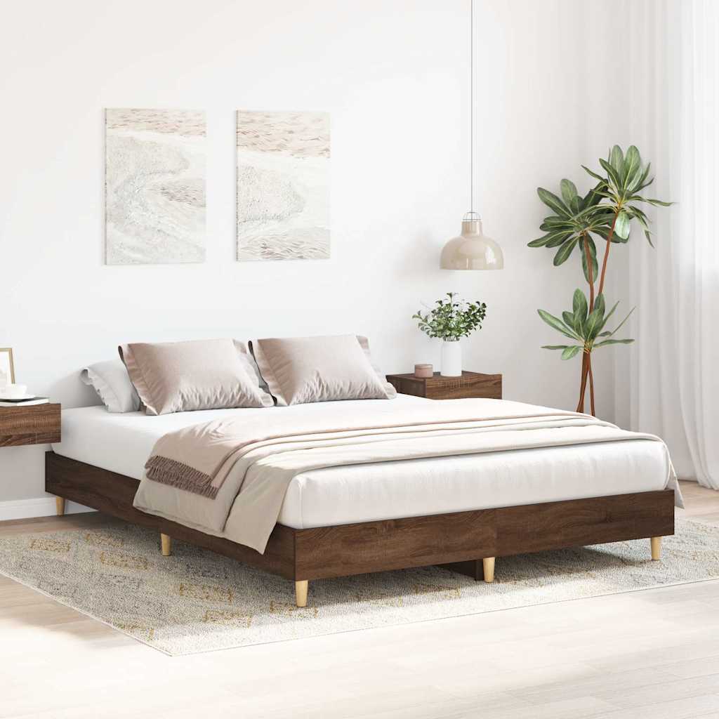 Cadre de lit sans matelas chêne marron 150x200 cm - XIOS