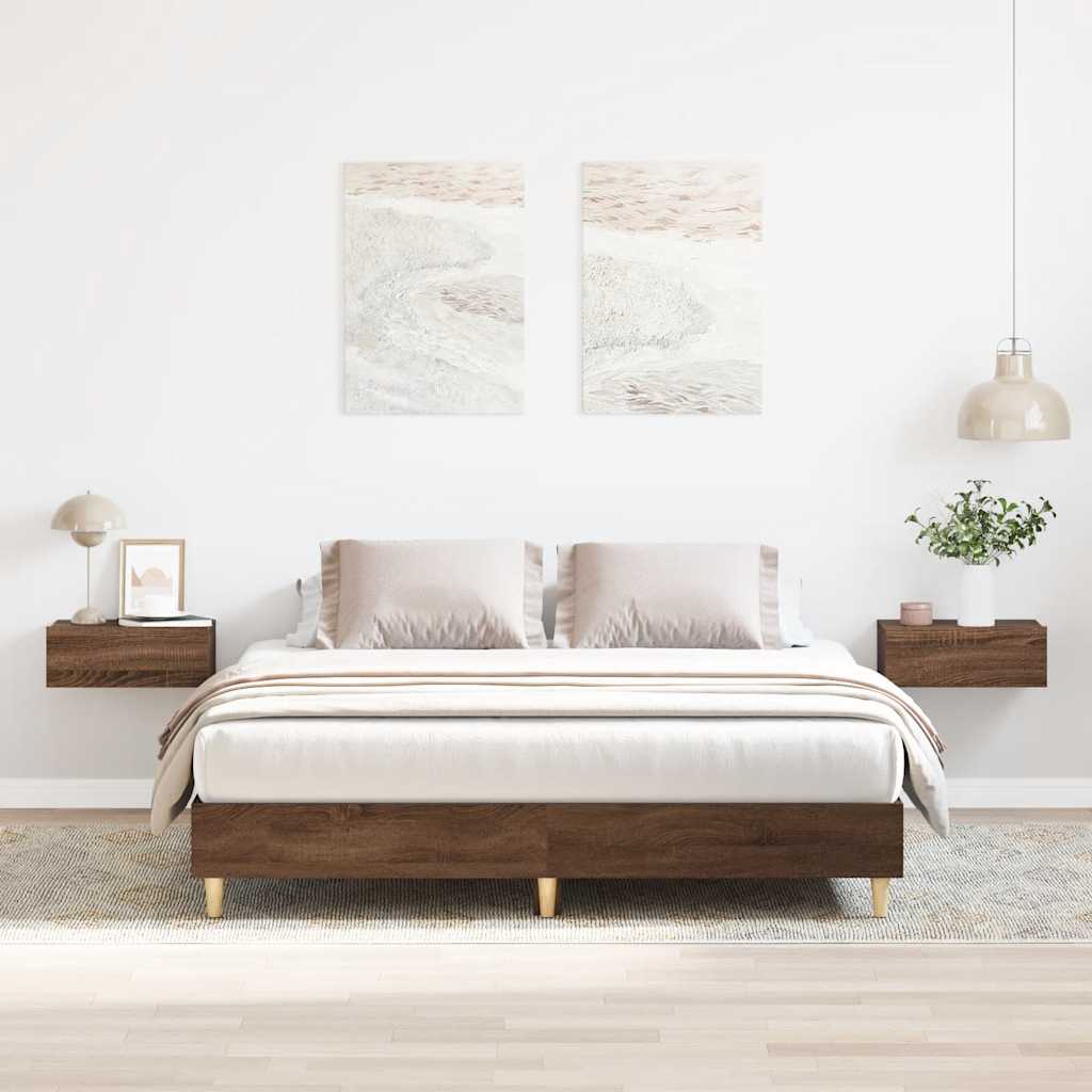 Cadre de lit sans matelas chêne marron 150x200 cm - XIOS