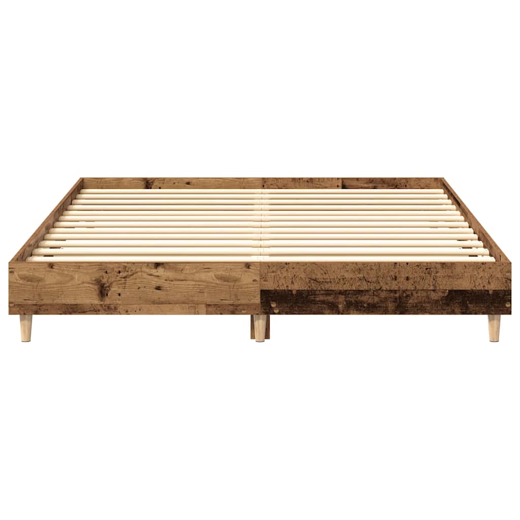 Cadre de lit sans matelas vieux bois 150x200 cm bois ingénierie - XIOS