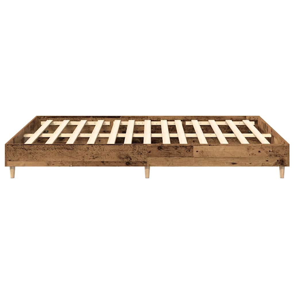 Cadre de lit sans matelas vieux bois 150x200 cm bois ingénierie - XIOS