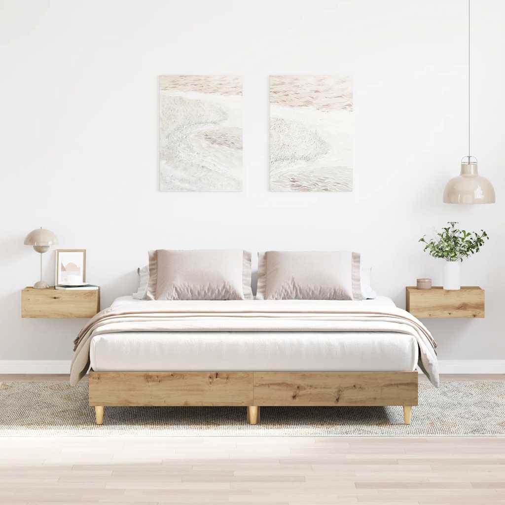 Cadre de lit sans matelas chêne artisanal 150x200 cm - XIOS