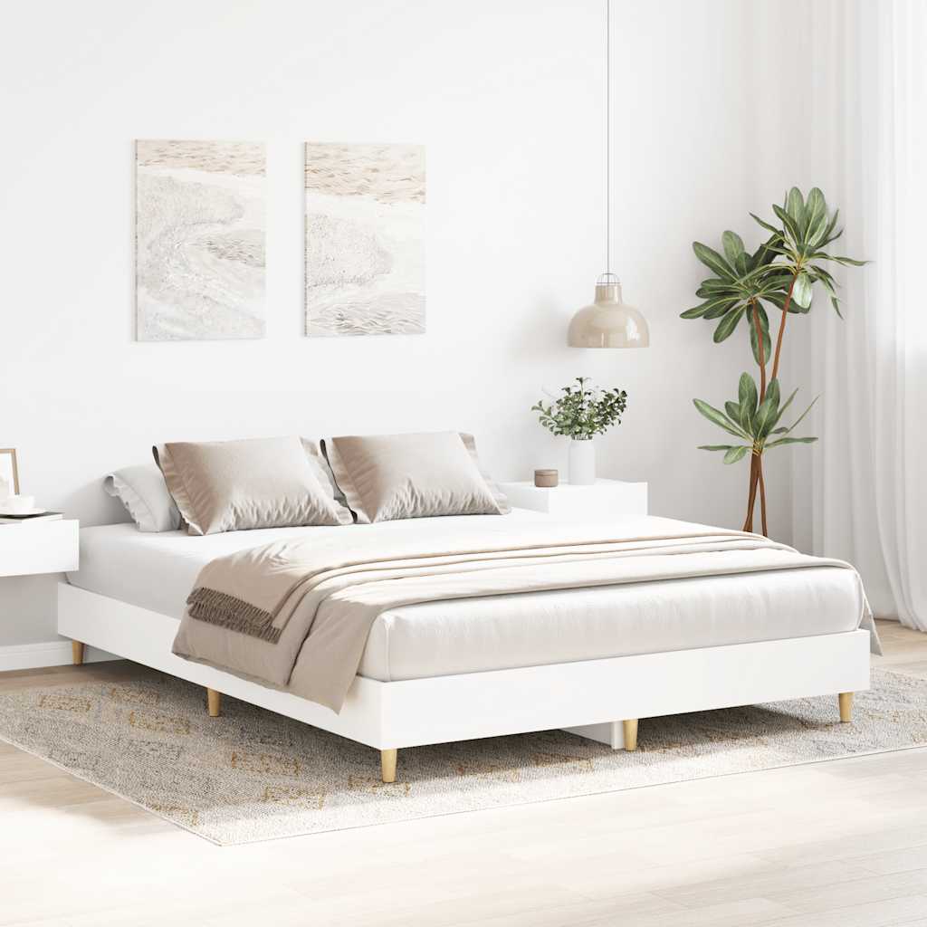 Cadre de lit sans matelas blanc 140x200 cm bois d'ingénierie - XIOS
