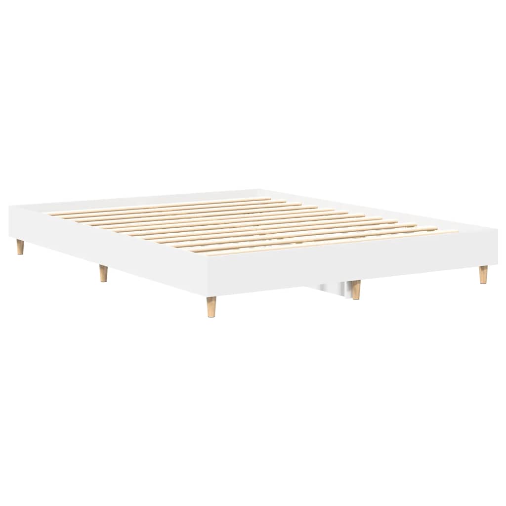 Cadre de lit sans matelas blanc 140x200 cm bois d'ingénierie - XIOS