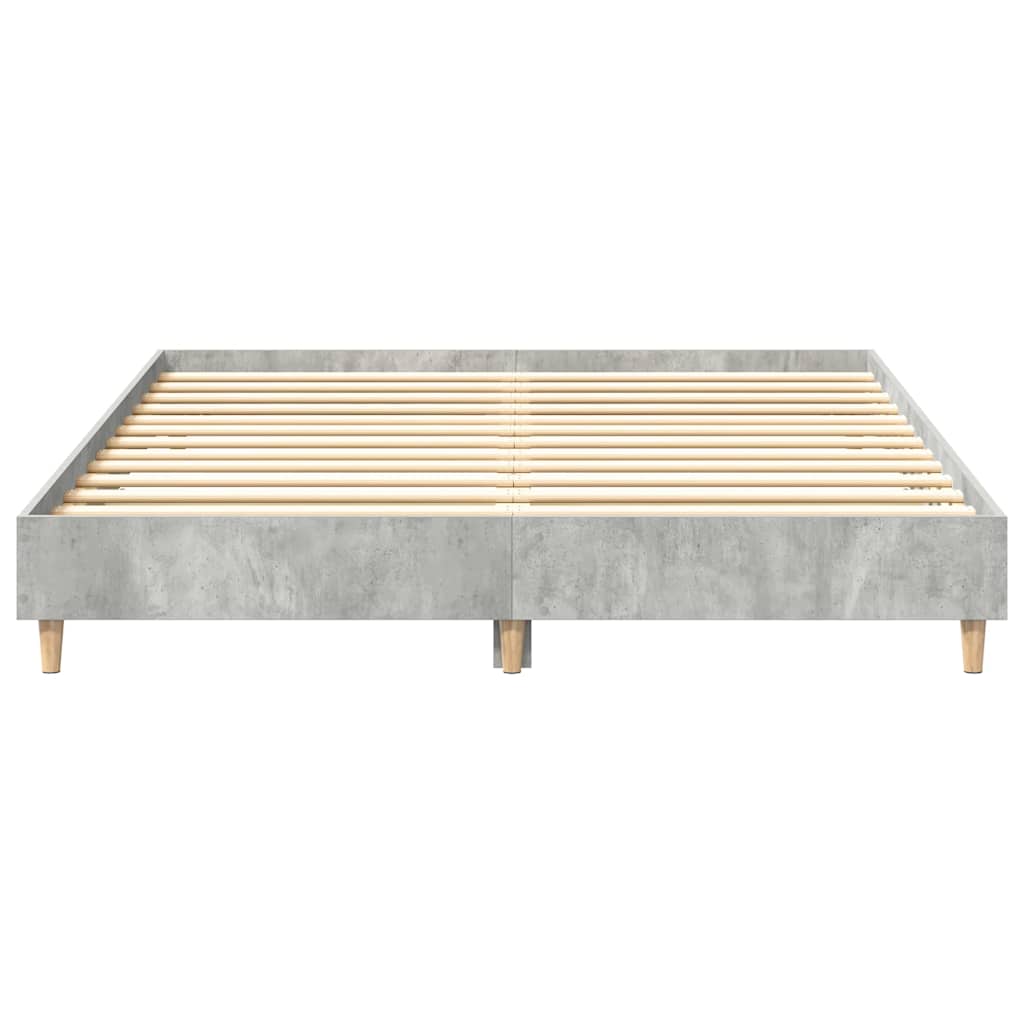 Cadre de lit sans matelas gris béton 140x200 cm bois ingénierie - XIOS