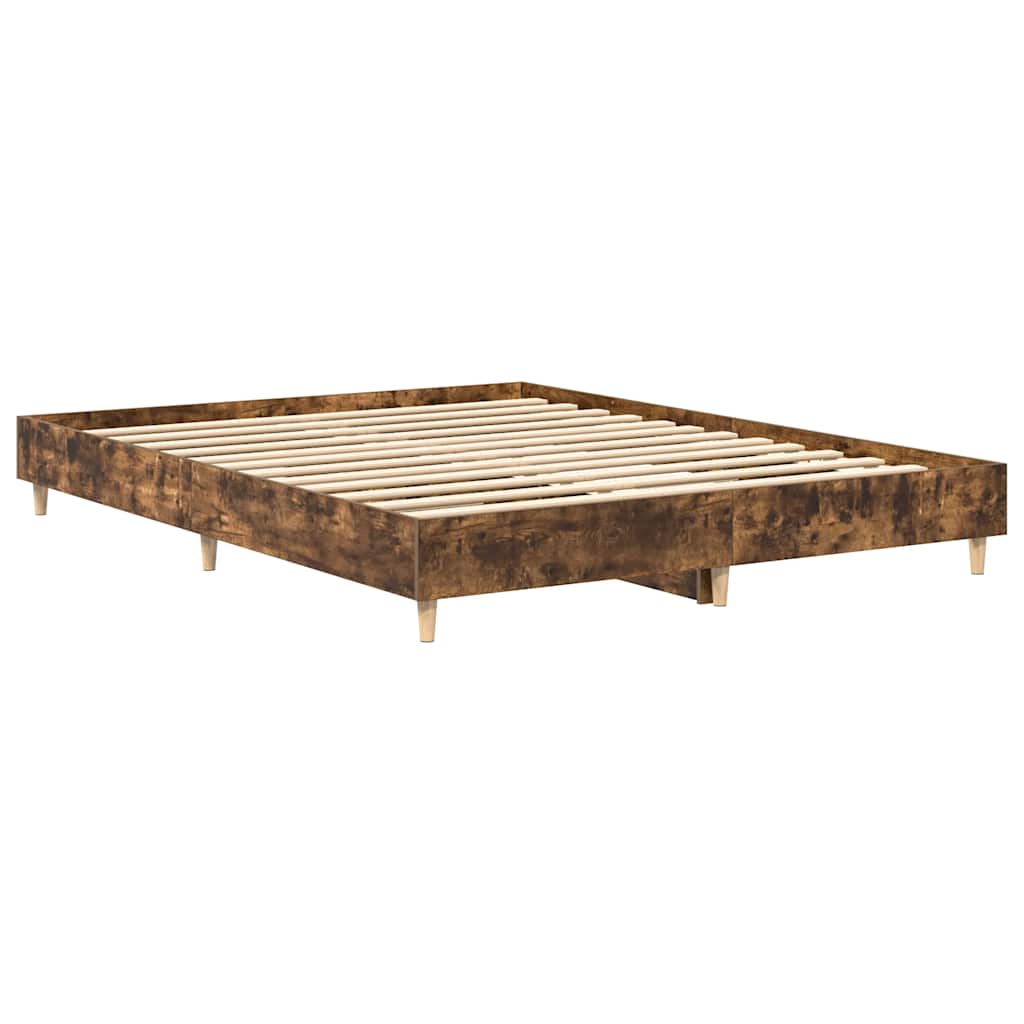 Cadre de lit sans matelas chêne fumé 140x200 cm bois ingénierie - XIOS