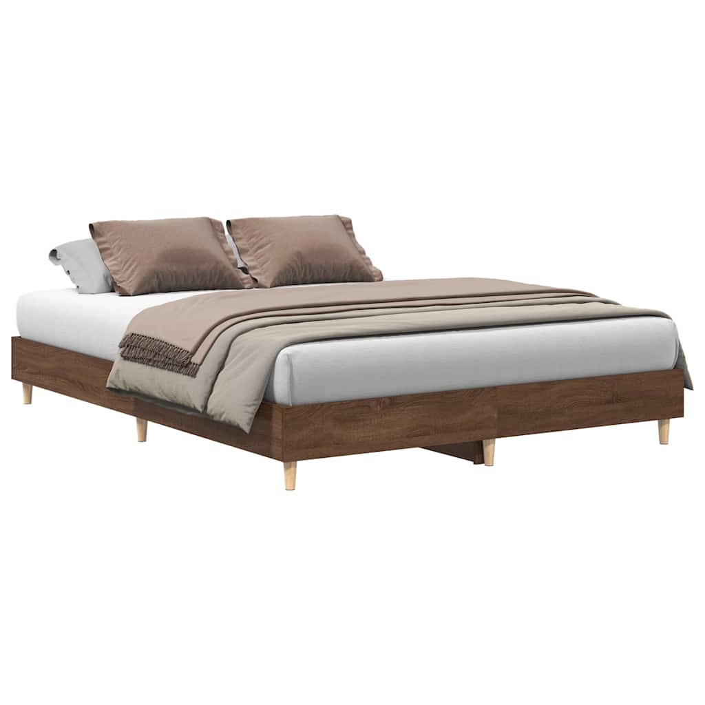 Cadre de lit sans matelas chêne marron 140x200 cm - XIOS