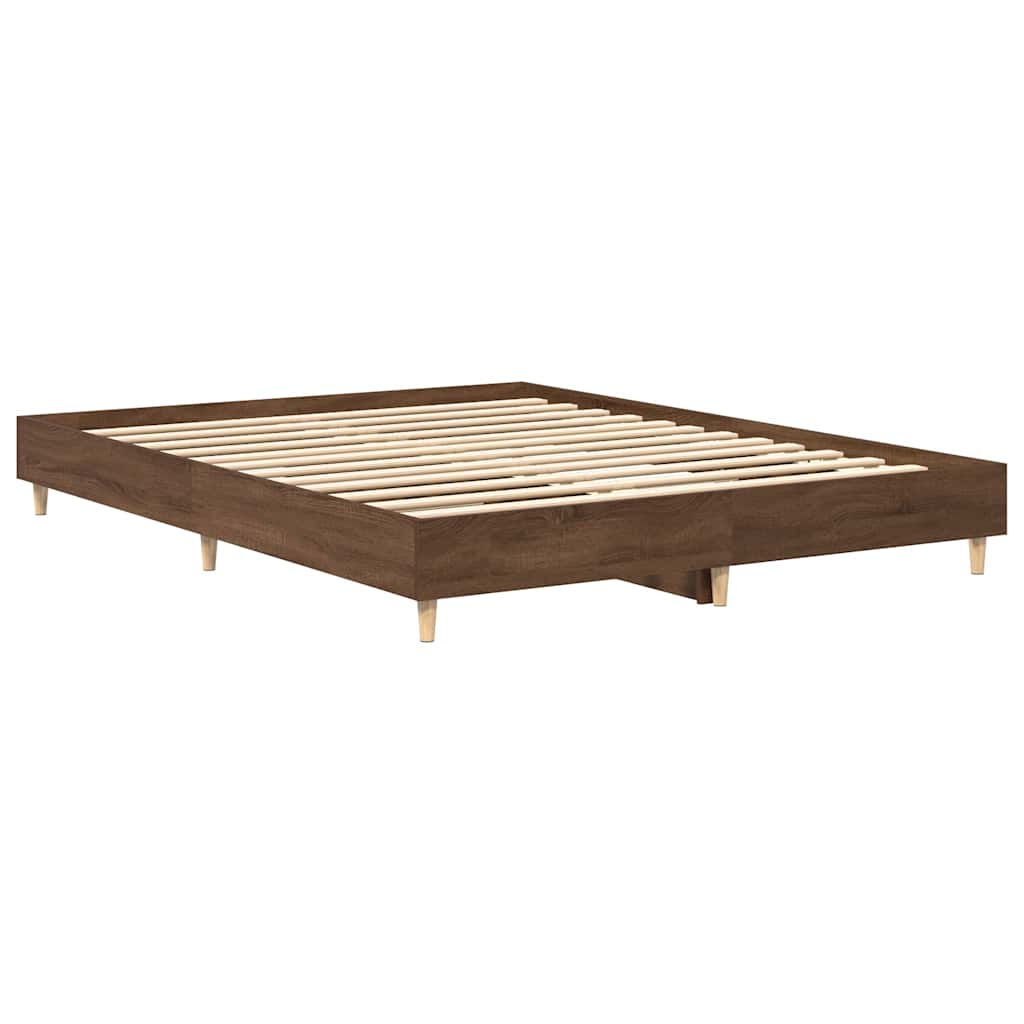 Cadre de lit sans matelas chêne marron 140x200 cm - XIOS