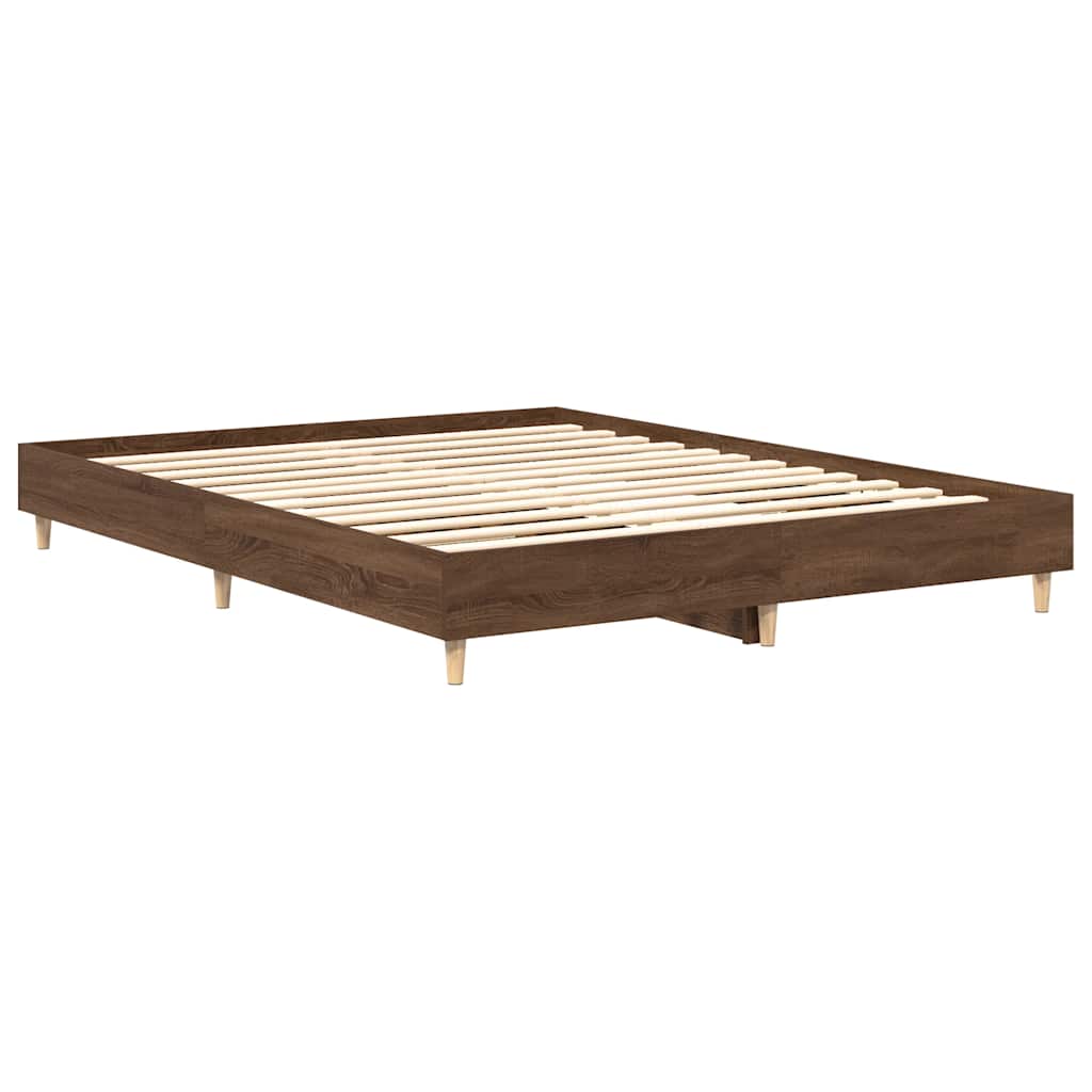 Cadre de lit sans matelas chêne marron 140x200 cm - XIOS