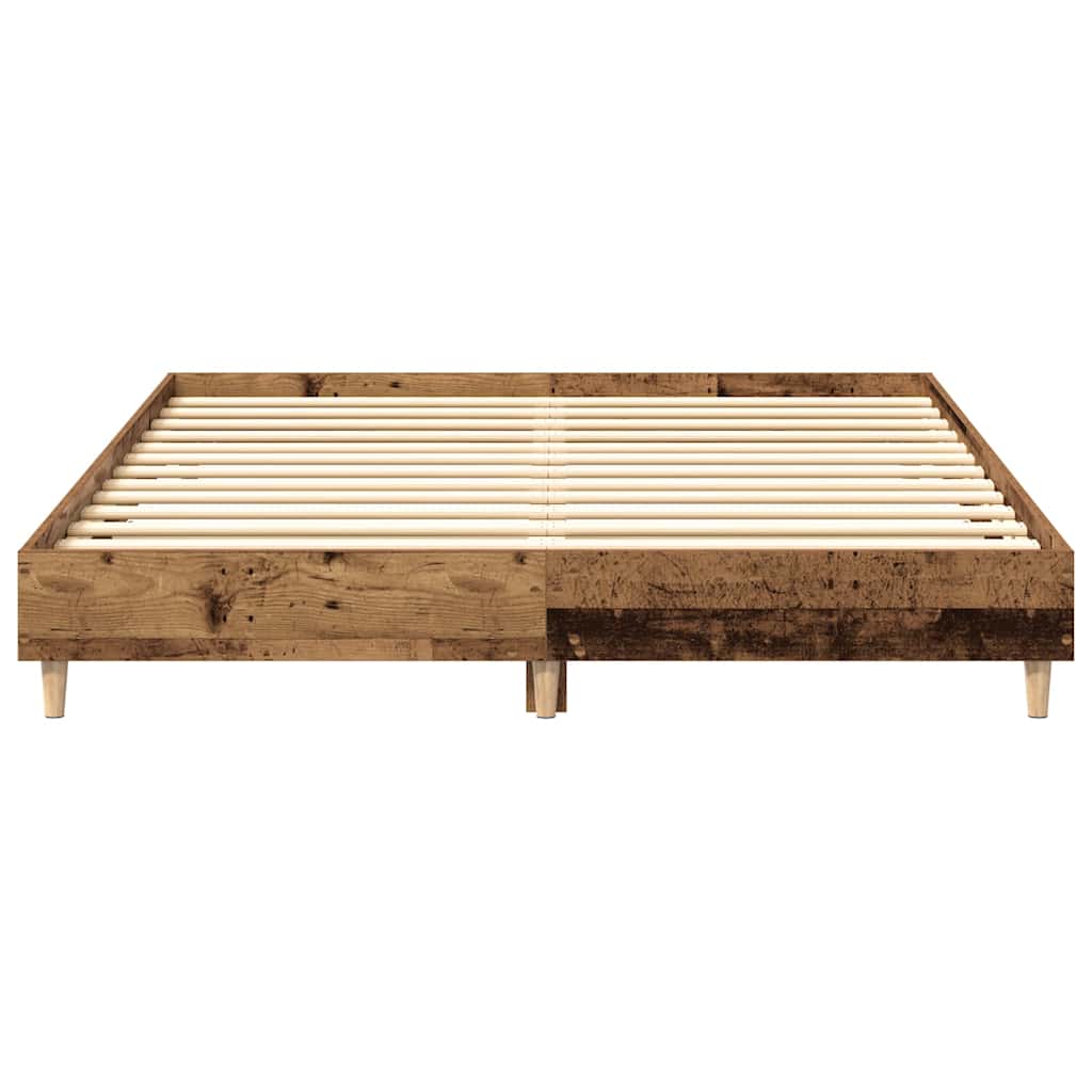 Cadre de lit sans matelas vieux bois 140x200 cm bois ingénierie - XIOS