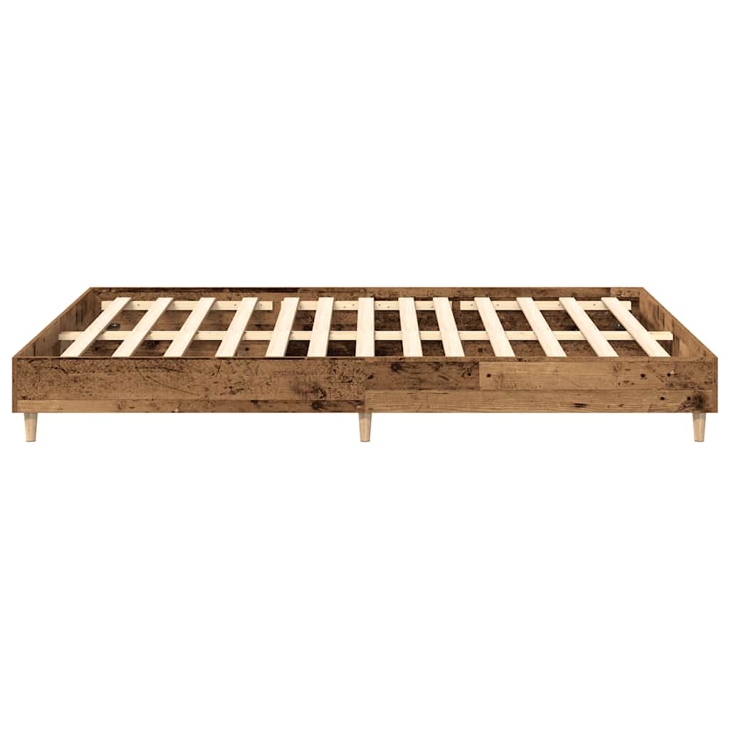Cadre de lit sans matelas vieux bois 140x200 cm bois ingénierie - XIOS