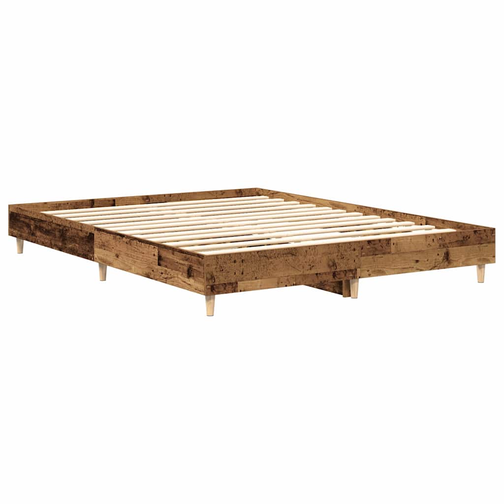 Cadre de lit sans matelas vieux bois 140x200 cm bois ingénierie - XIOS
