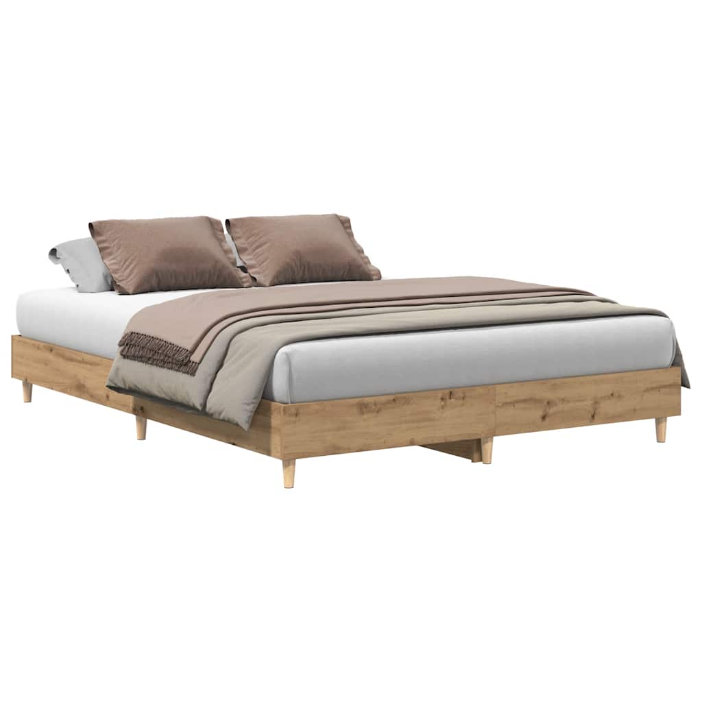 Cadre de lit sans matelas chêne artisanal 140x200 cm - XIOS