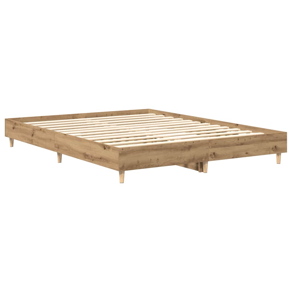 Cadre de lit sans matelas chêne artisanal 140x200 cm - XIOS