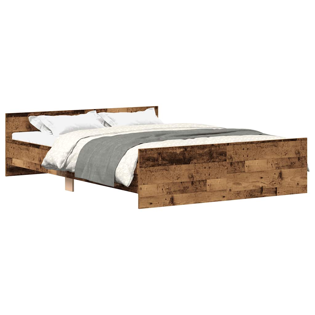 Cadre de lit sans matelas vieux bois 120x200 cm bois ingénierie - XIOS