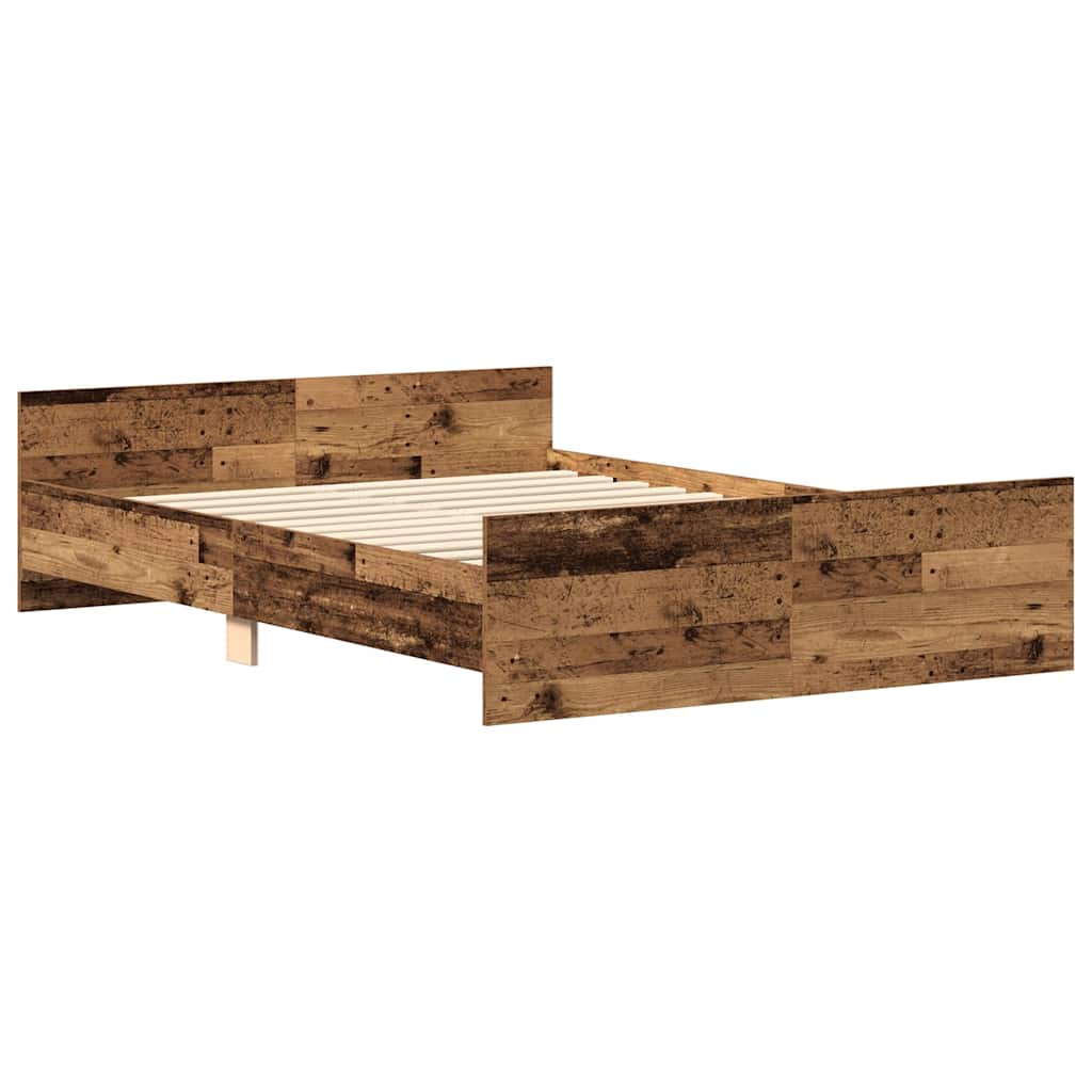 Cadre de lit sans matelas vieux bois 120x200 cm bois ingénierie - XIOS