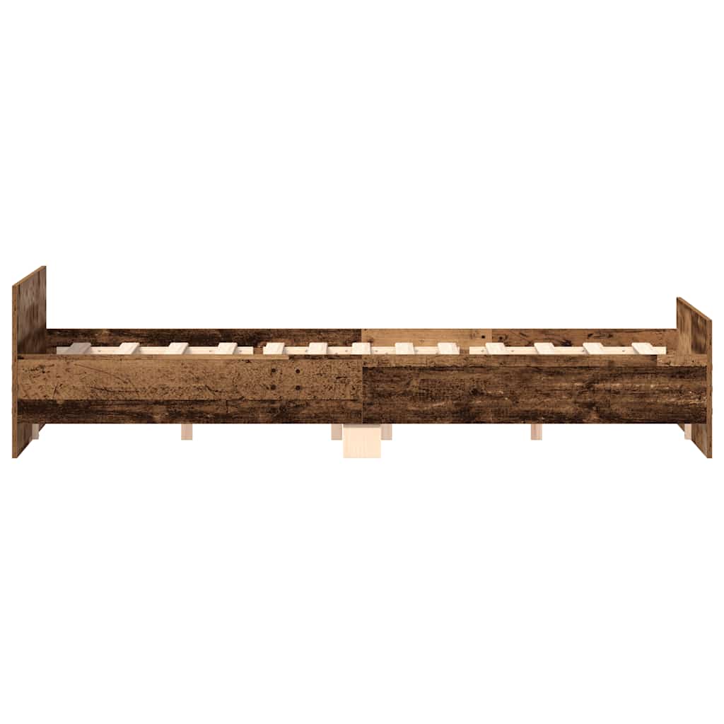 Cadre de lit sans matelas vieux bois 160x200 cm bois ingénierie - XIOS