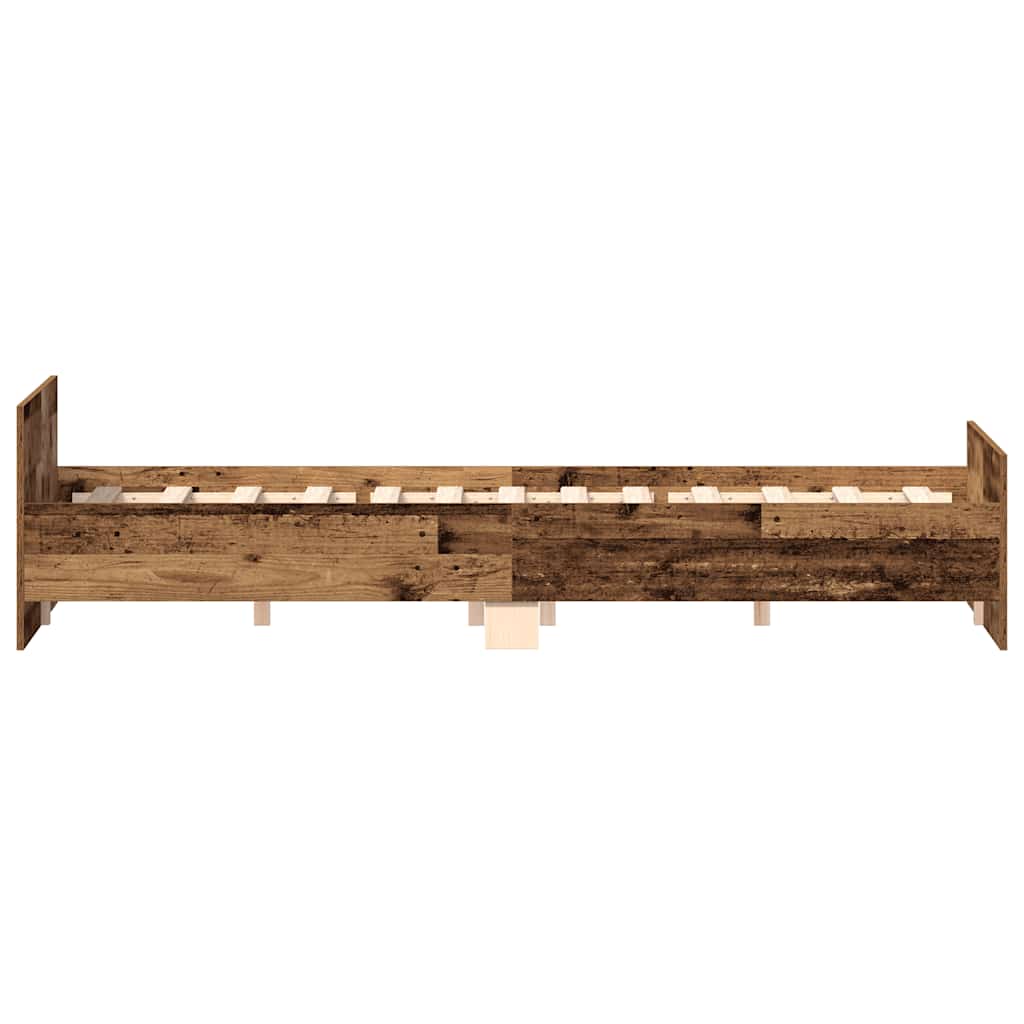 Cadre de lit sans matelas vieux bois 120x190 cm bois ingénierie - XIOS