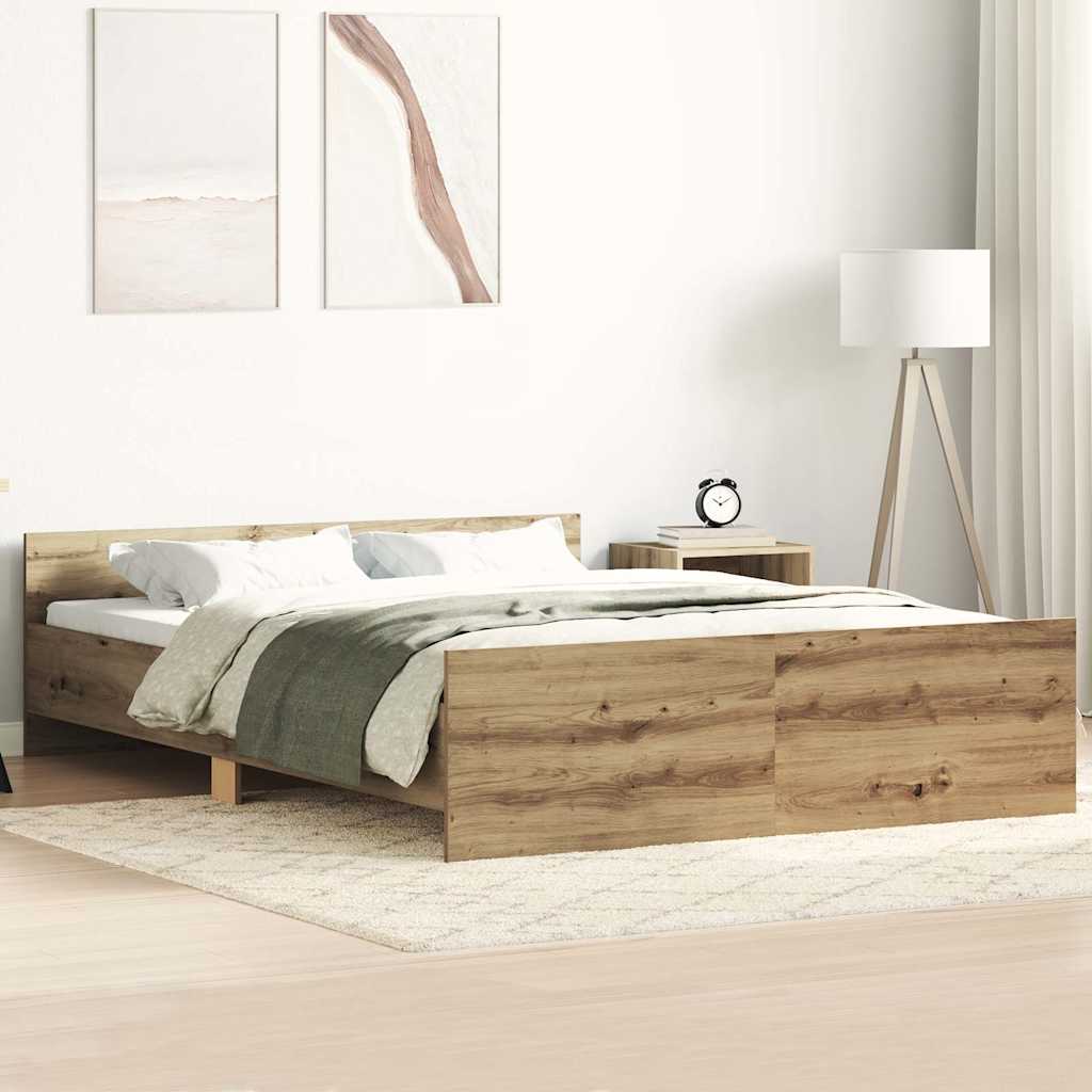 Cadre de lit sans matelas chêne artisanal 120x190 cm - XIOS