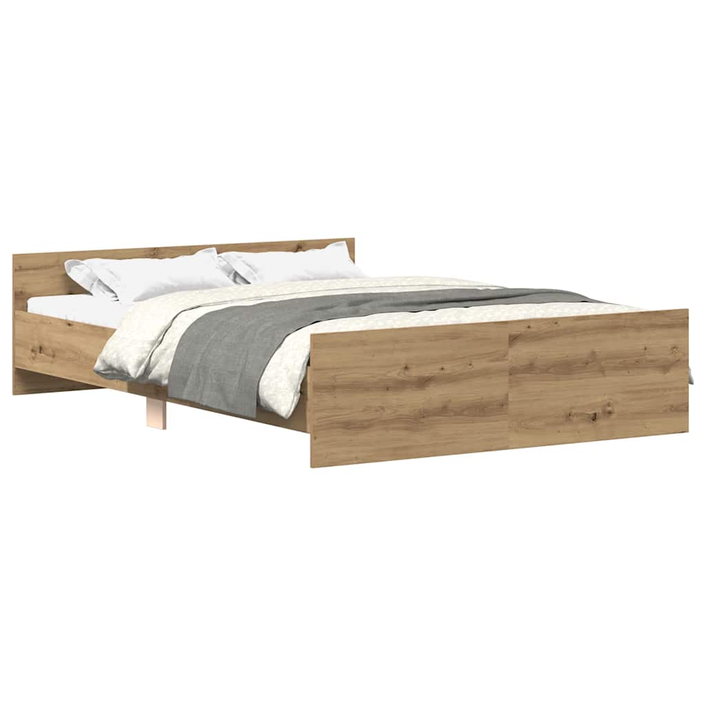 Cadre de lit sans matelas chêne artisanal 140x190 cm - XIOS
