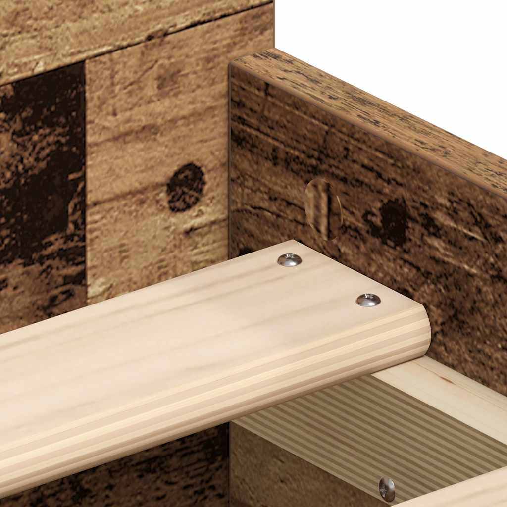Cadre de lit sans matelas vieux bois 100x200 cm bois ingénierie - XIOS