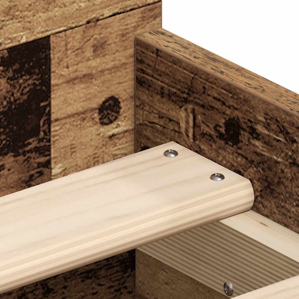 Cadre de lit sans matelas vieux bois 90x190 cm bois ingénierie - XIOS