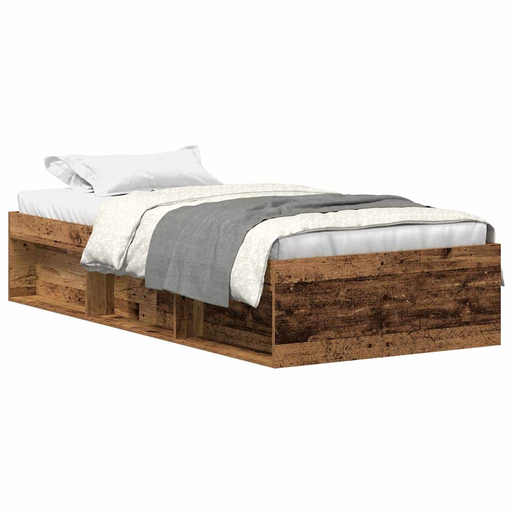 Cadre de lit sans matelas vieux bois 90x200 cm bois ingénierie - XIOS