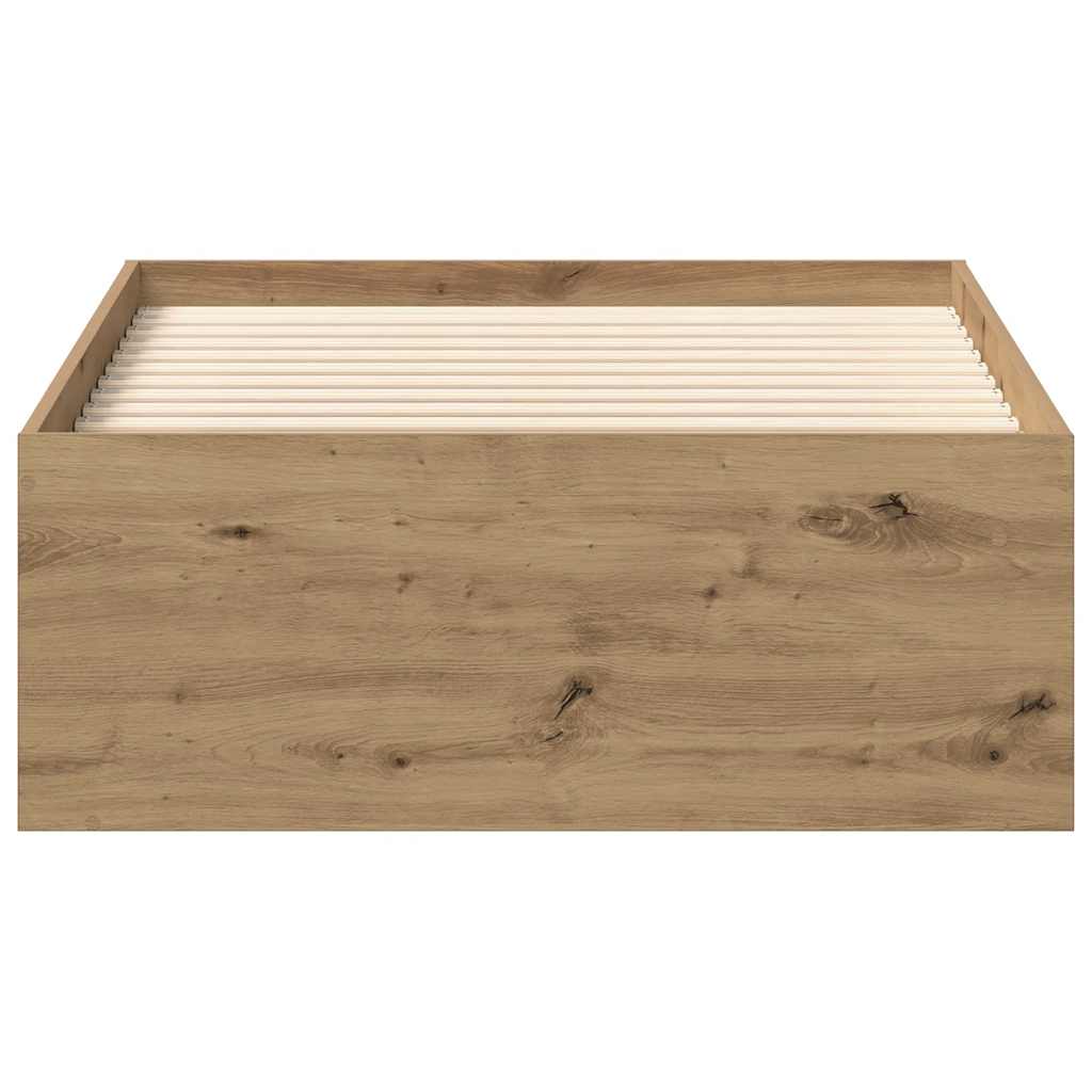 Cadre de lit sans matelas chêne artisanal 90x200 cm - XIOS