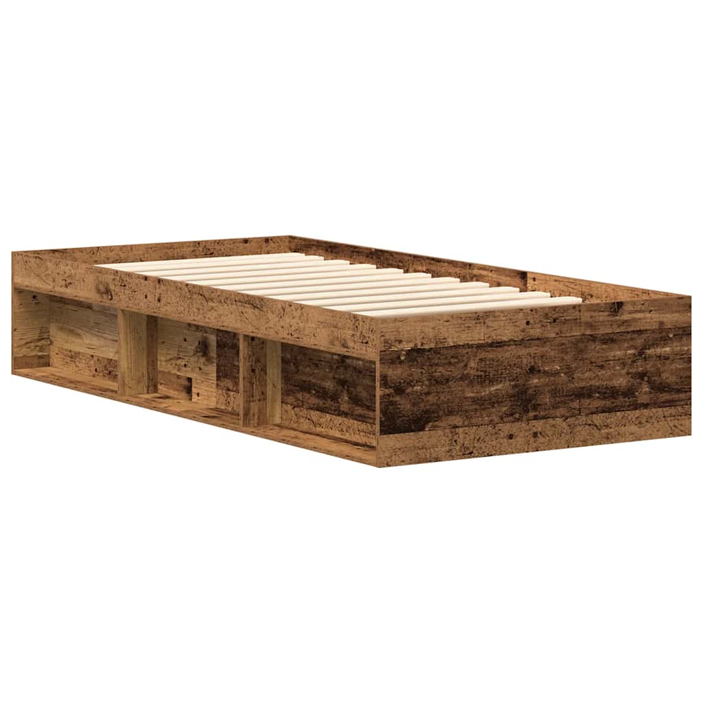 Cadre de lit sans matelas vieux bois 100x200 cm bois ingénierie - XIOS