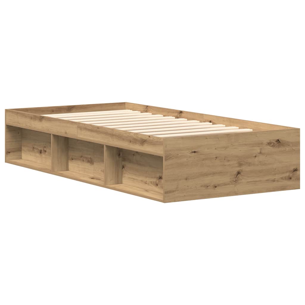 Cadre de lit sans matelas chêne artisanal 100x200 cm - XIOS
