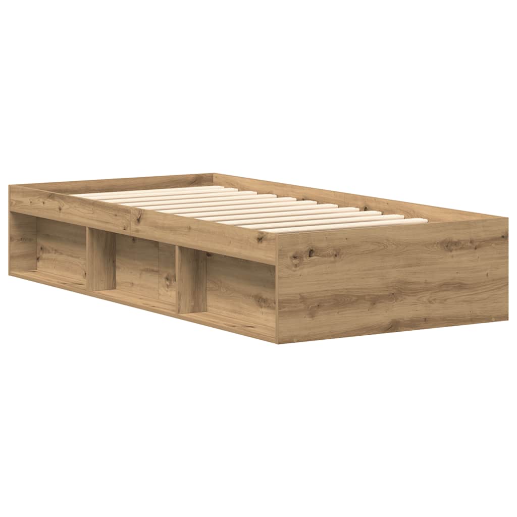 Cadre de lit sans matelas chêne artisanal 100x200 cm - XIOS