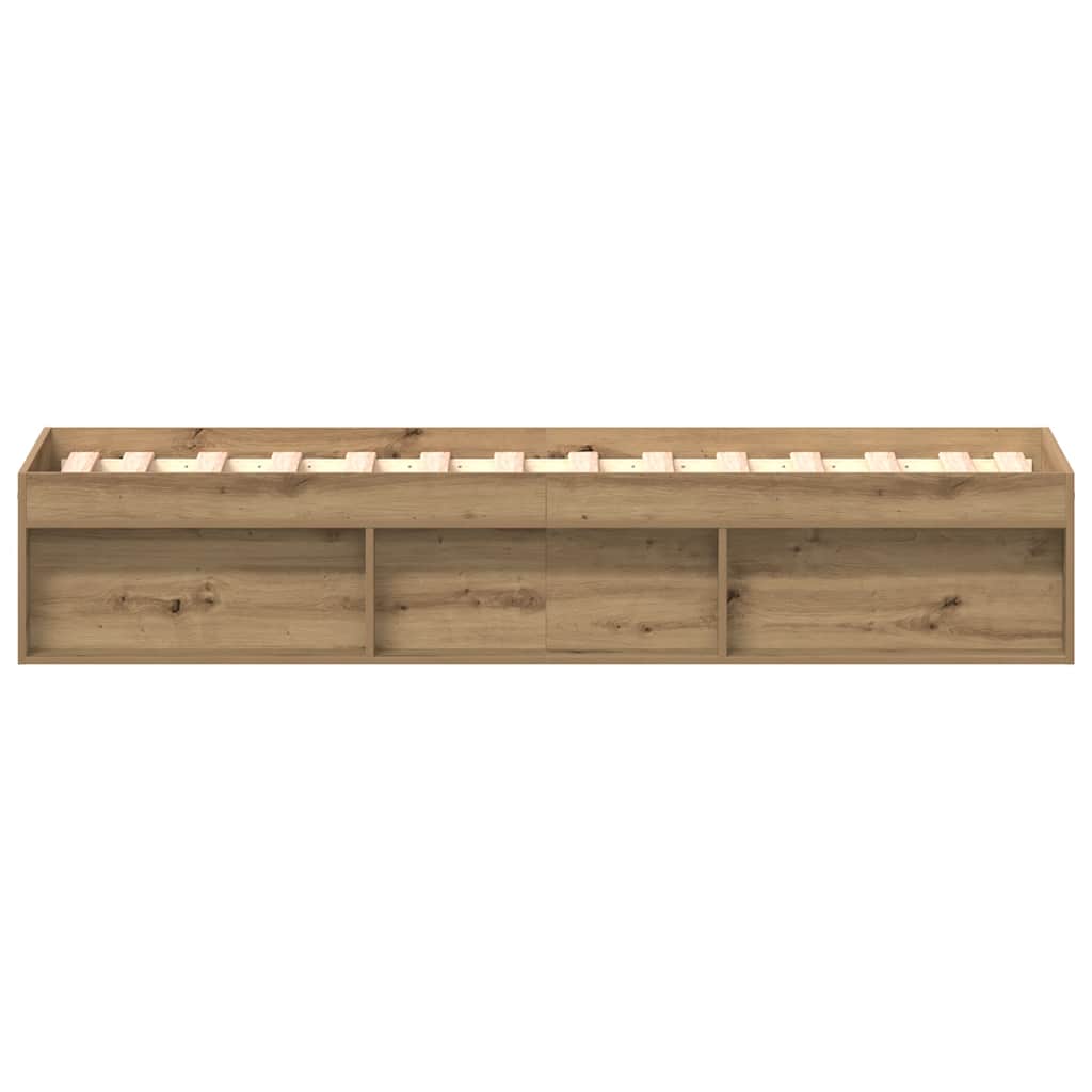 Cadre de lit sans matelas chêne artisanal 90x190 cm - XIOS