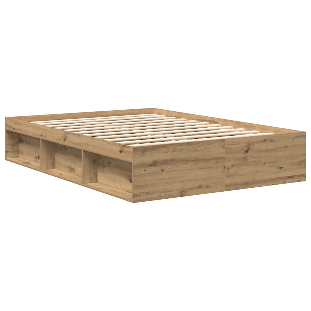 Cadre de lit sans matelas chêne artisanal 160x200 cm Lits & cadres de lit vidaXL