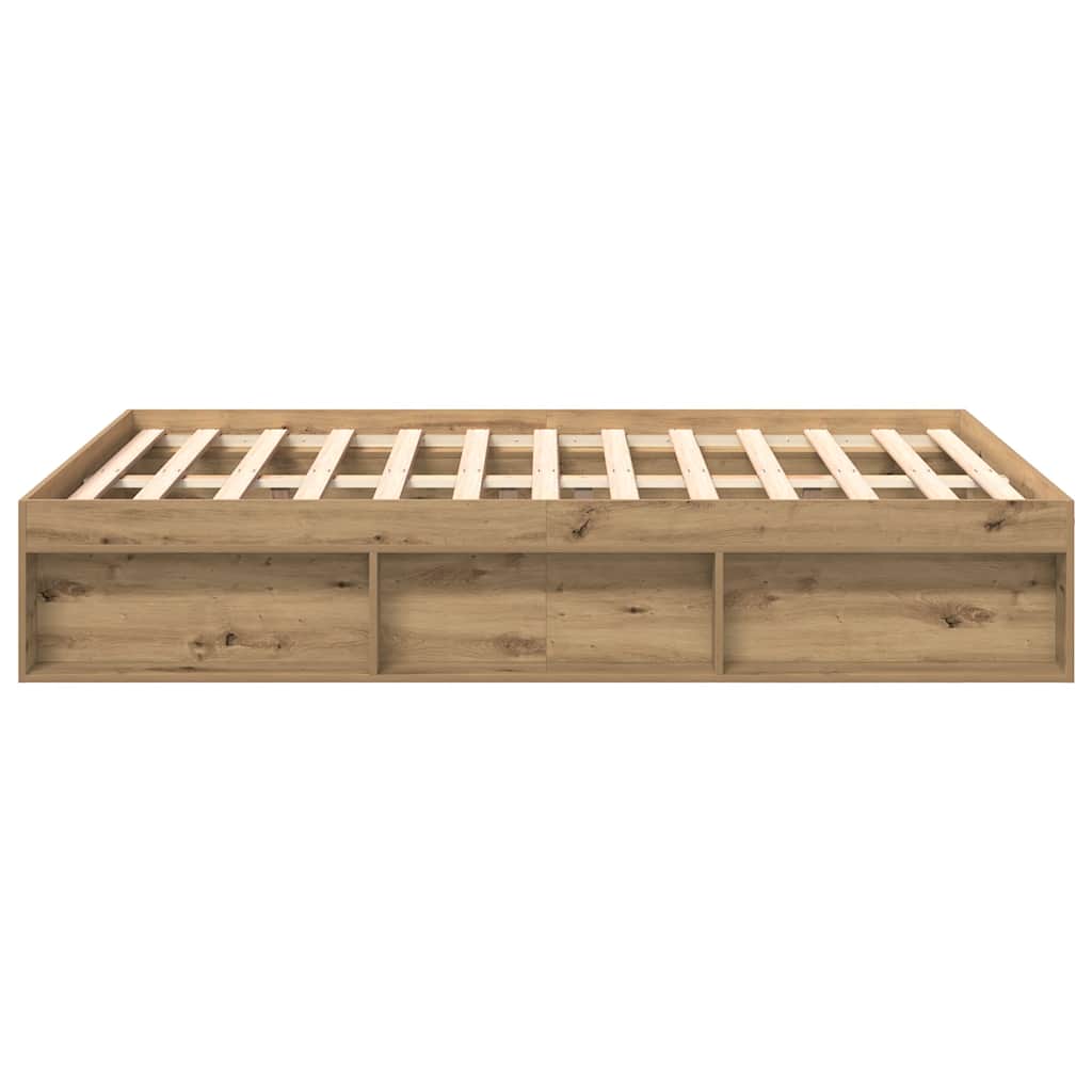 Cadre de lit sans matelas chêne artisanal 160x200 cm Lits & cadres de lit vidaXL