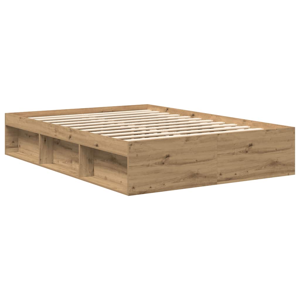 Cadre de lit sans matelas chêne artisanal 160x200 cm Lits & cadres de lit vidaXL