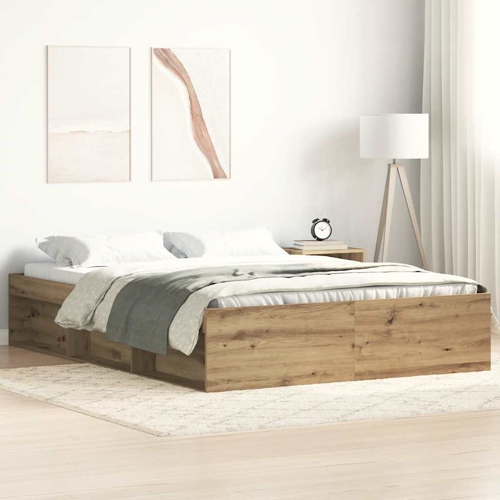 Cadre de lit sans matelas chêne artisanal 160x200 cm Lits & cadres de lit vidaXL