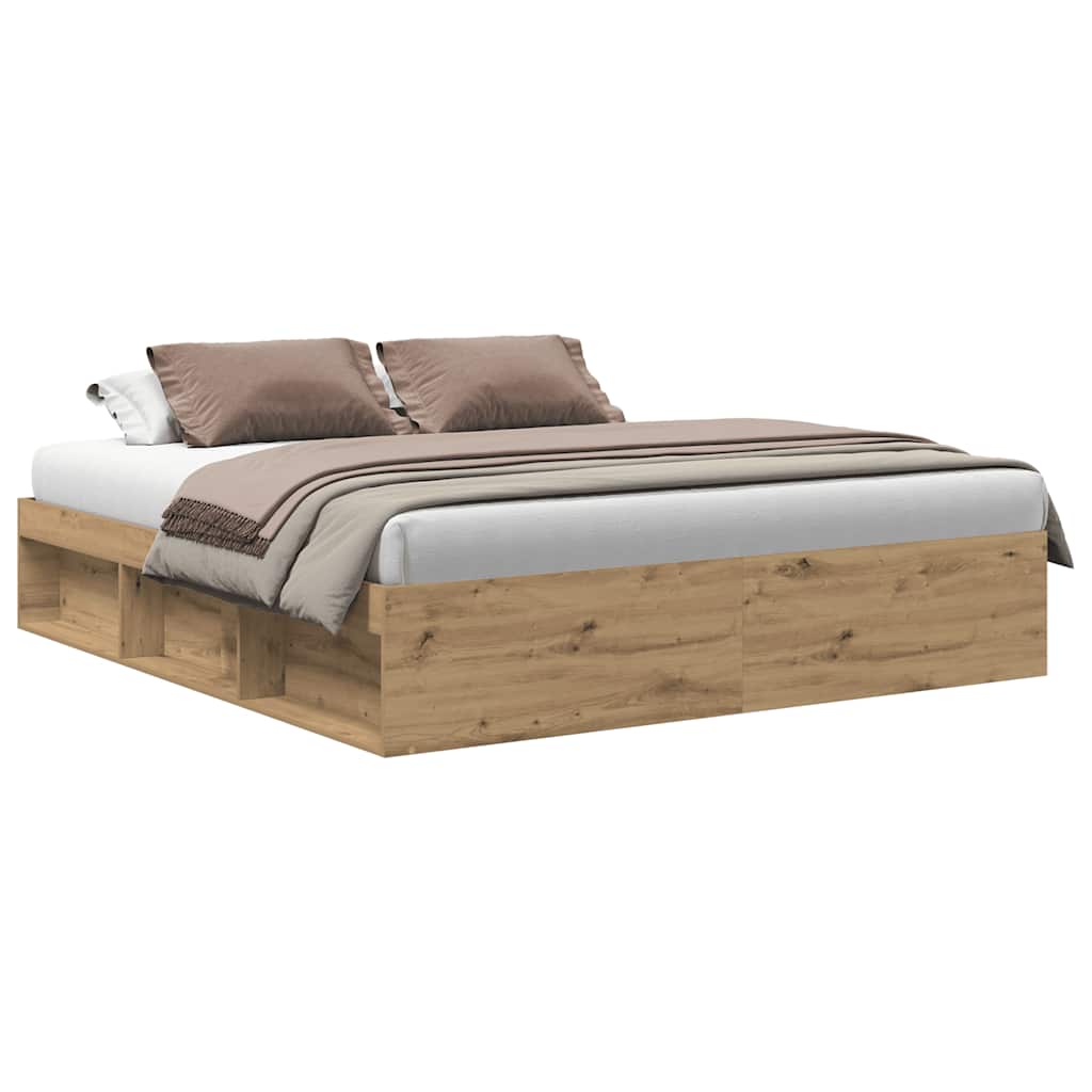 Cadre de lit sans matelas chêne artisanal 180x200 cm - XIOS