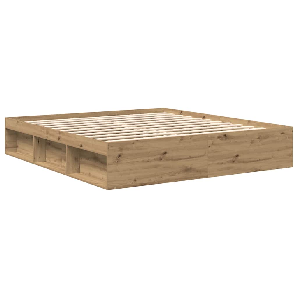 Cadre de lit sans matelas chêne artisanal 180x200 cm - XIOS