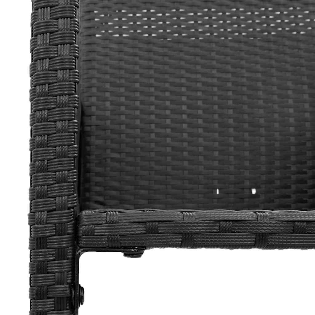Ensemble de bar de jardin 3 pcs sans coussins noir poly rotin