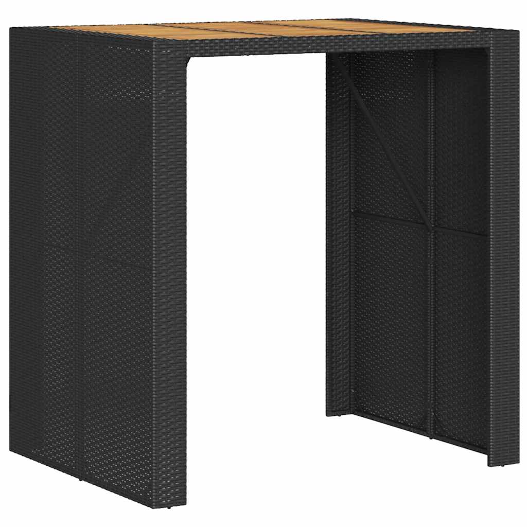 Ensemble de bar de jardin 5 pcs sans coussins noir poly rotin