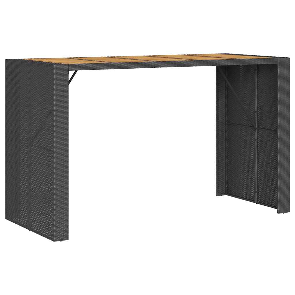 Ensemble de bar de jardin 5 pcs sans coussins noir poly rotin