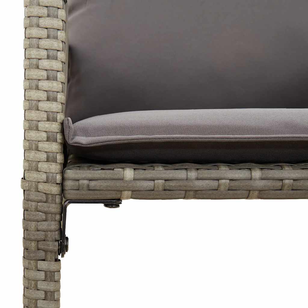 Ensemble de bar de jardin 5 pcs avec coussins gris poly rotin