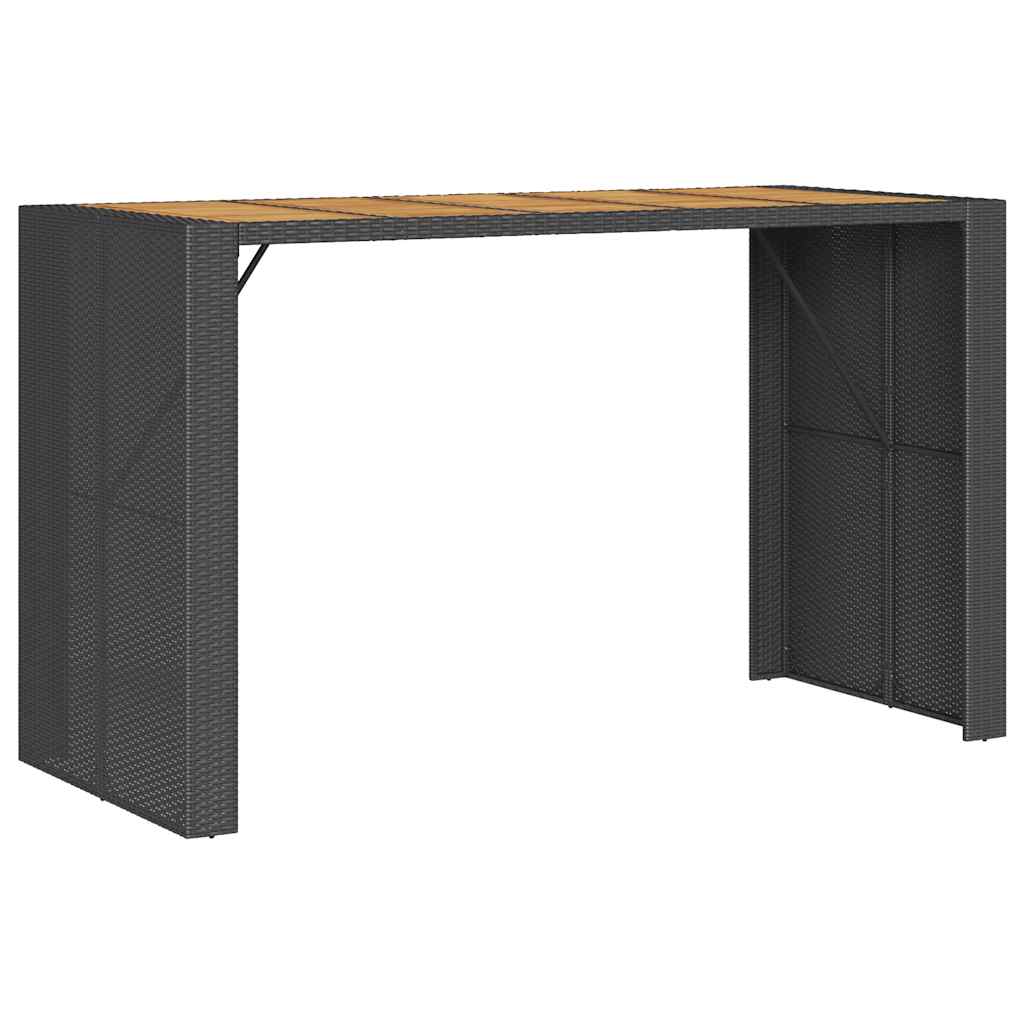 Ensemble de bar de jardin 5 pcs avec coussins noir poly rotin