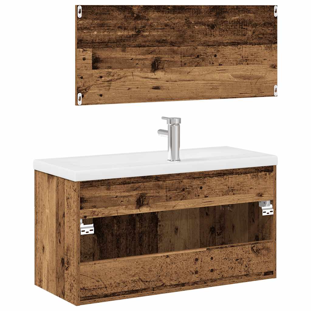 Ensemble de meubles salle de bain 3 pcs bois d'ingénierie