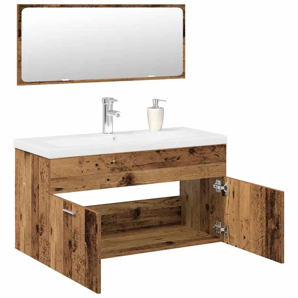 Ensemble de meubles salle de bain 3 pcs bois d’ingénierie - XIOS