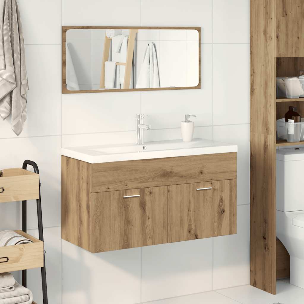 Ensemble de meubles salle de bain 3 pcs bois d'ingénierie